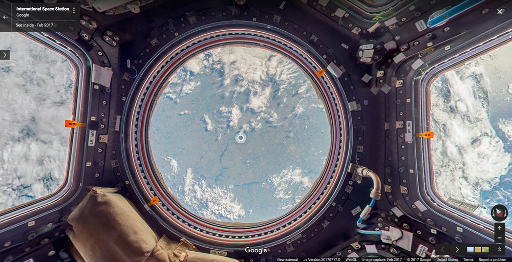 Сервіс Street View від Google виходить за рамки земних панорам і пропонує перенестися на орбіту, щоб   здійснити   тур по Міжнародної космічної станції, «погуляти» по кожному з 15 модулів МКС, заглянути в усі кути і поцікавитися, де що лежить і навіщо це потрібно