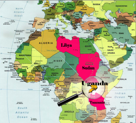Уганда на карті світу вважається найменшим африканською державою